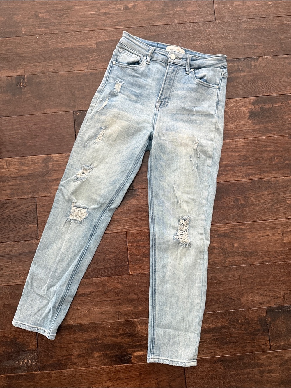 High-Rise Light Blue Distressed Women’s Jeans